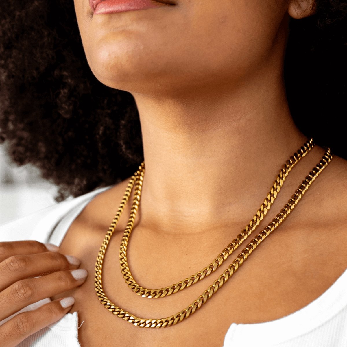 Colar Selenza Corrente Cubana Banhado em Ouro 18K - Murano Joias