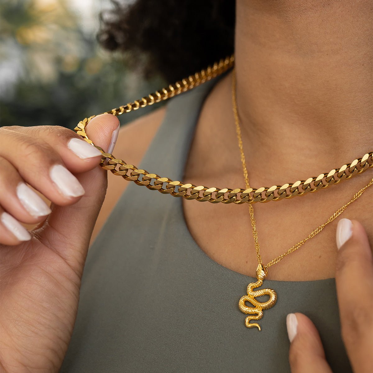 Colar Serpente Pingente Banhado em Ouro 18K - Murano Joias