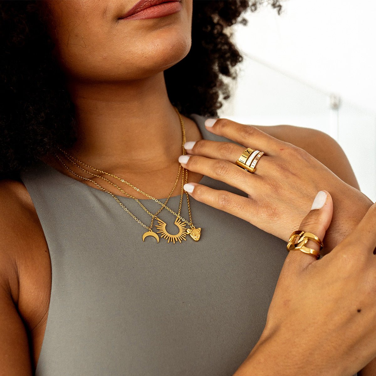Colar Spike Pingente Banhado em Ouro 18K - Murano Joias