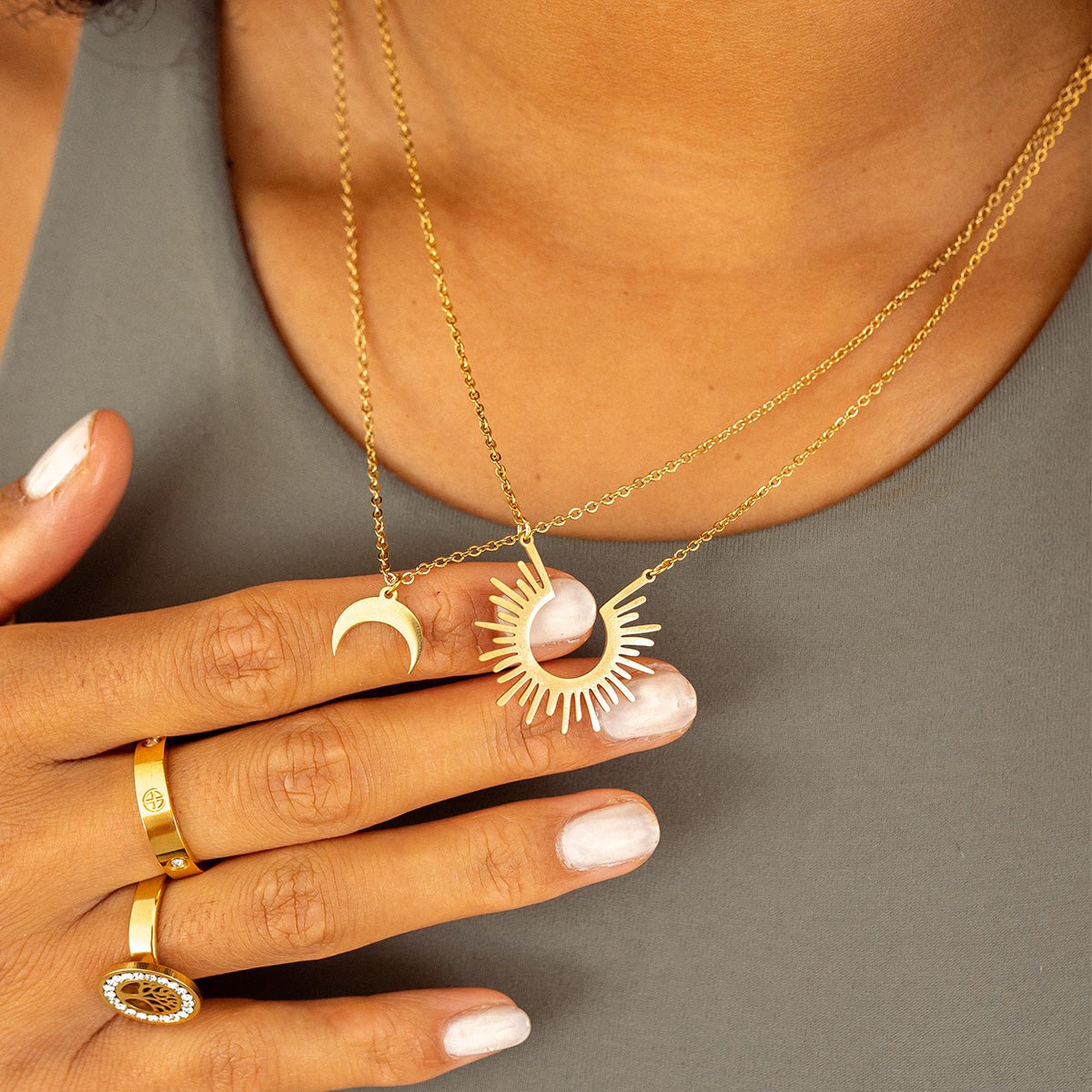 Colar Spike Pingente Banhado em Ouro 18K - Murano Joias