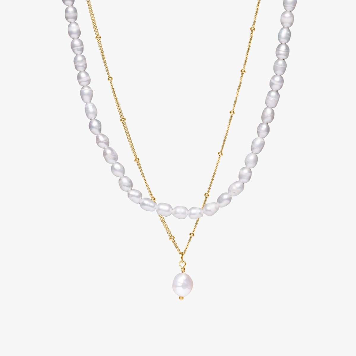 Mix Aloha Colar Duplo Banhado em Ouro 18k - Murano Joias