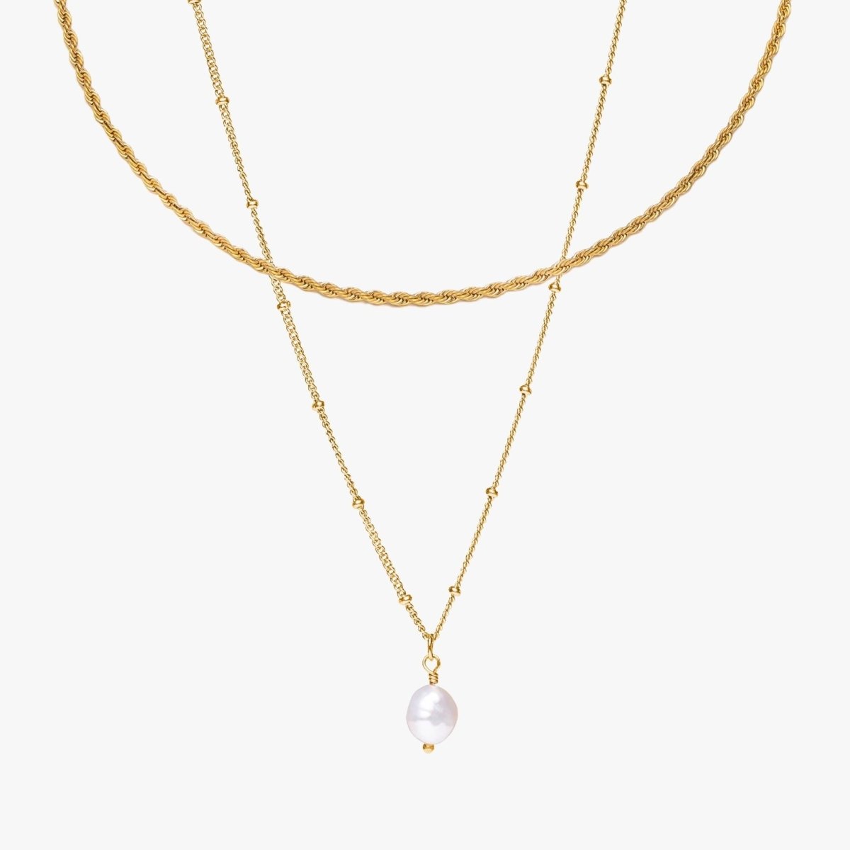 Mix Everyday Colar Duplo Banhado em Ouro 18k - Murano Joias