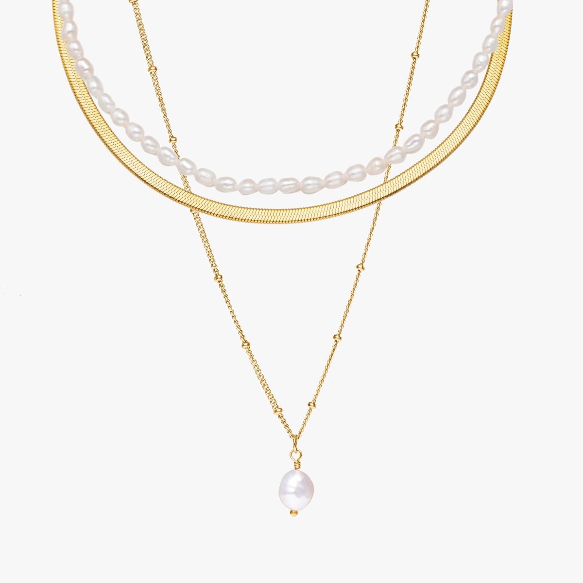 Mix Noronha Colar Triplo Banhado em Ouro 18k - Murano Joias