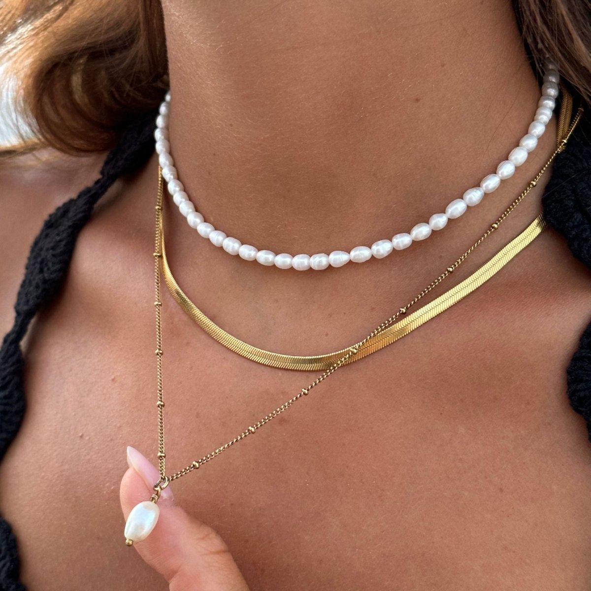 Mix Noronha Colar Triplo Banhado em Ouro 18k - Murano Joias