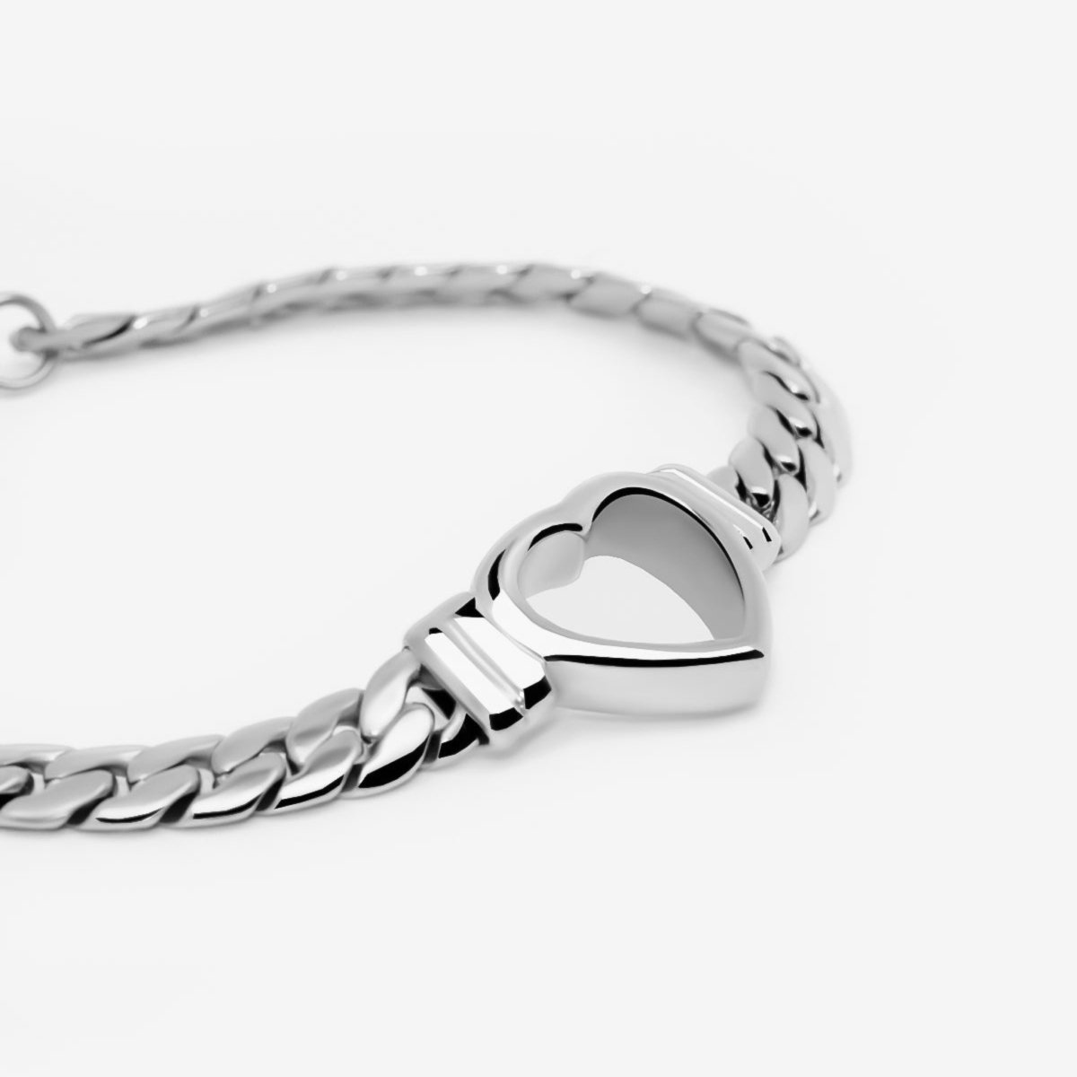 Pulseira Coração Minimalista Banhado em Ouro 18K - Prata - Murano Joias
