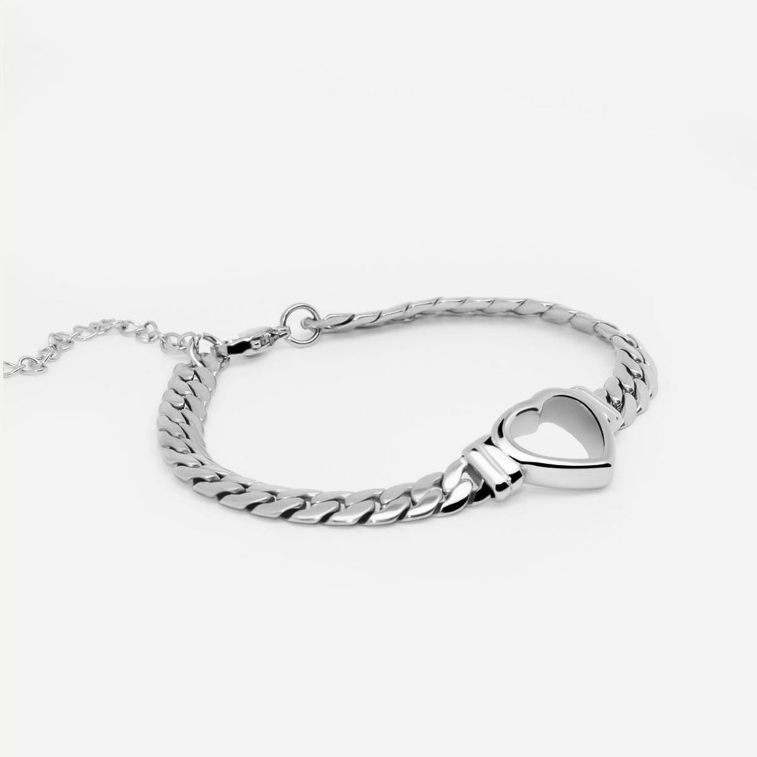Pulseira Coração Minimalista Banhado em Ouro 18K - Prata - Murano Joias