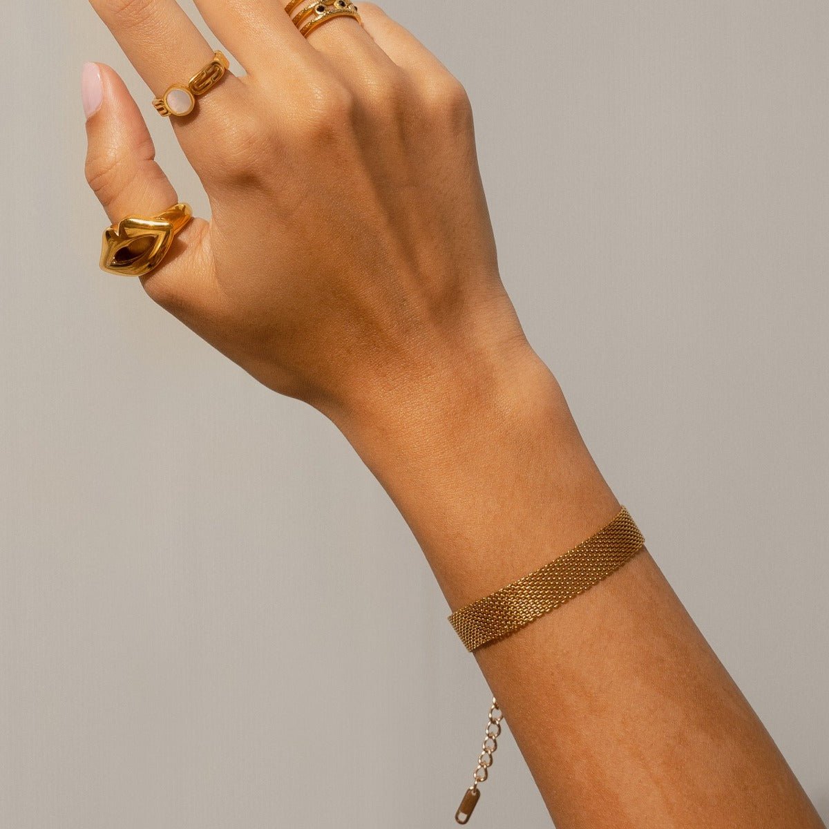 Pulseira Trama Lisa Banhada em Ouro 18K - Murano Joias