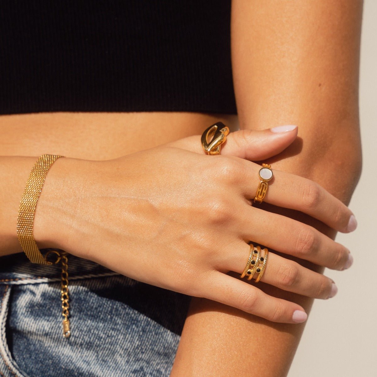 Pulseira Trama Lisa Banhada em Ouro 18K - Murano Joias